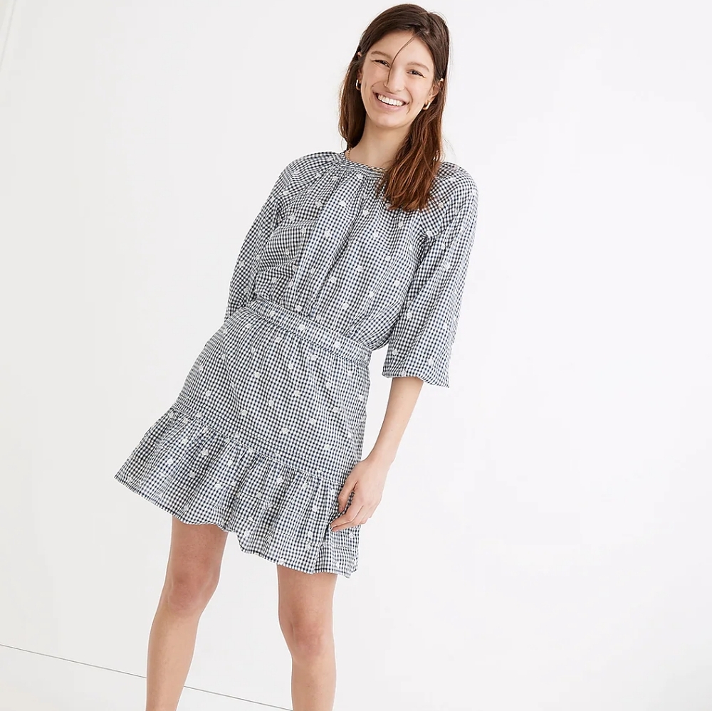 Madewell Gingham Check Skirt set size medium